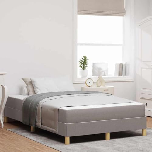 Qnhdfrt Boxspringbett mit Matratze 120 x 200 cm Modernes Design mit Taschenfederkernmatratze und Robustem Holzrahmen in Taupe oder Braun für Schlafzimmer und Gästezimmer von Qnhdfrt
