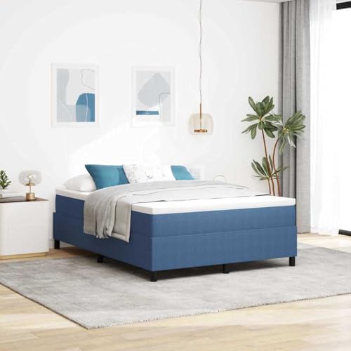 Qnhdfrt Boxspringbett mit Matratze 140 x 200 cm Modernes Design in Blau Cordstoff Mittelfeste Hybridmatratze für en Komfort im Schlafzimmer oder Gästezimmer von Qnhdfrt