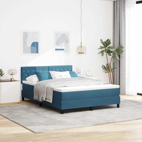 Qnhdfrt Boxspringbett mit Matratze 140x200 cm Dunkelblau Samtbezug Modernes Doppelbett mit verstellbarem Kopfteil & Matratzentopper Langlebiges Gästebett für Schlafzimmer und Gästezimmer Qnhdfrt Boxspringbett mit Matratze 140x200 cm Dunkelblau Samtbezug Modernes Doppelbett mit verstellbarem Kopfteil & Matratzentopper Langlebiges Gästebett für Schlafzimmer und Gästezimmer von Qnhdfrt