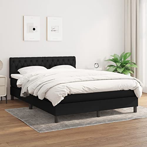 Qnhdfrt Boxspringbett mit Matratze 140x200 cm Schwarz Stoff Bettgestell mit Kopfteil und Topper für Schlafzimmer Qnhdfrt Boxspringbett mit Matratze 140x200 cm Schwarz Stoff Bettgestell mit Kopfteil und Topper für Schlafzimmer von Qnhdfrt