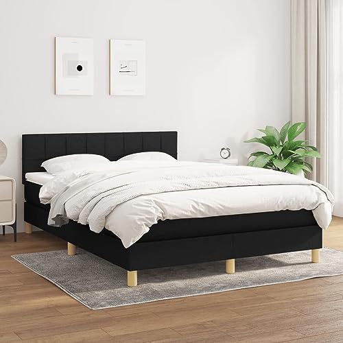 Qnhdfrt Boxspringbett mit Matratze 140x200 cm Schwarz Stoff Bettgestell mit Kopfteil und Topper für erholsamen Schlaf in Schlafzimmern Qnhdfrt Boxspringbett mit Matratze 140x200 cm Schwarz Stoff Bettgestell mit Kopfteil und Topper für erholsamen Schlaf in Schlafzimmern von Qnhdfrt