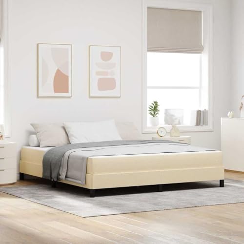 Qnhdfrt Boxspringbett mit Matratze 180 x 200 cm Modernes Design Mittel Feste Schaumstoffmatratze Stabiler Holzwerkstoff Rahmen Elegante Matte Oberfläche für Schlafzimmer Gästezimmer von Qnhdfrt