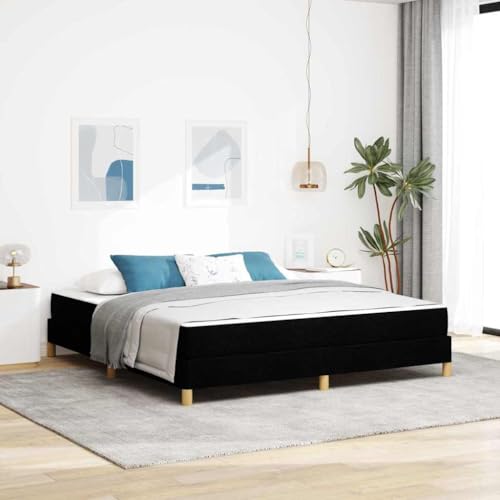 Qnhdfrt Boxspringbett mit Matratze 180 x 200 cm Modernes Design mit Taschenfederkernmatratze und Robustem Holzrahmen in Schwarz oder Braun für Schlafzimmer von Qnhdfrt