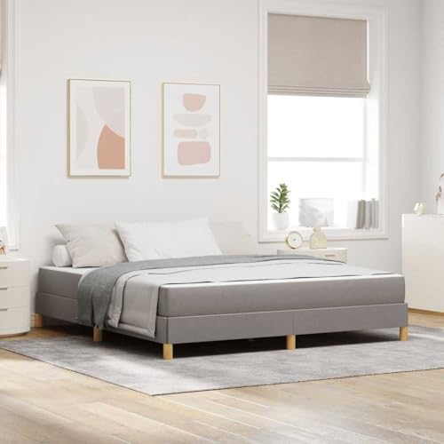 Qnhdfrt Boxspringbett mit Matratze 180 x 200 cm Modernes Design mit Taschenfederkernmatratze und Robustem Holzrahmen in Taupe oder Braun für Schlafzimmer von Qnhdfrt