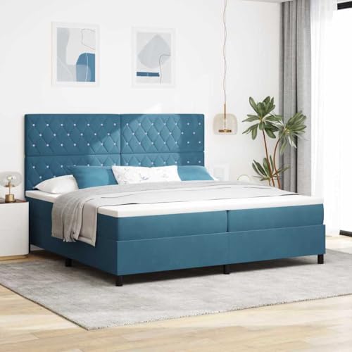 Qnhdfrt Boxspringbett mit Matratze 200x200 cm Dunkelblau Samtstoff Taschenfederkern für erstklassige Unterstützung und Druckentlastung für Schlafzimmer Qnhdfrt Boxspringbett mit Matratze 200x200 cm Dunkelblau Samtstoff Taschenfederkern für erstklassige Unterstützung und Druckentlastung für Schlafzimmer von Qnhdfrt
