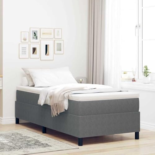 Qnhdfrt Boxspringbett mit Matratze 80 x 200 cm Grau Modernes Design mit Verstellbarem Kopfteil Memory-Schaum Matratze für en Schlafkomfort von Qnhdfrt