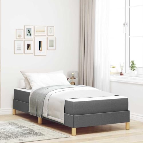 Qnhdfrt Boxspringbett mit Matratze 80 x 200 cm Modernes Design mit Taschenfederkernmatratze und Robustem Holzrahmen Dunkelgrau oder Braun für Schlafzimmer von Qnhdfrt