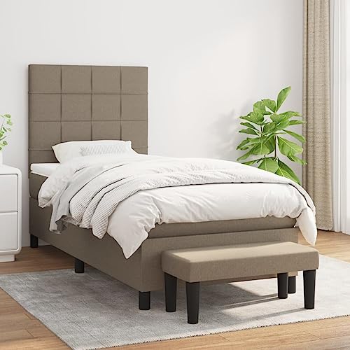 Qnhdfrt Boxspringbett mit Matratze 90x200 cm Taupe Stoff Boxspringbett mit höhenverstellbarem Kopfteil Taschenfederkernmatratze und praktischer Bank für Schlafzimmer Gästezimmer oder Wohnbereich Qnhdfrt Boxspringbett mit Matratze 90x200 cm Taupe Stoff Boxspringbett mit höhenverstellbarem Kopfteil Taschenfederkernmatratze und praktischer Bank für Schlafzimmer Gästezimmer oder Wohnbereich von Qnhdfrt