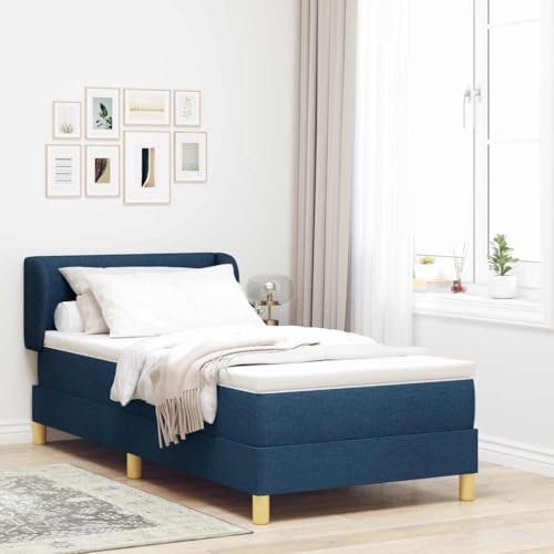 Qnhdfrt Boxspringbett mit Matratze Blau 100x200 cm Taschenfederkern für optimale Unterstützung und Atmungsaktivität für Schlafzimmer von Qnhdfrt