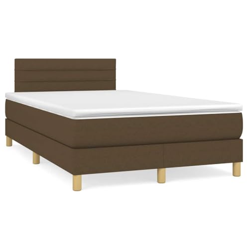 Qnhdfrt Boxspringbett mit Matratze LED Dunkelbraun 120x190 cm Stoff Kopfteil höhenverstellbar Jugendbett Daybed für Schlafzimmer Gästezimmer Qnhdfrt Boxspringbett mit Matratze LED Dunkelbraun 120x190 cm Stoff Kopfteil höhenverstellbar Jugendbett Daybed für Schlafzimmer Gästezimmer von Qnhdfrt