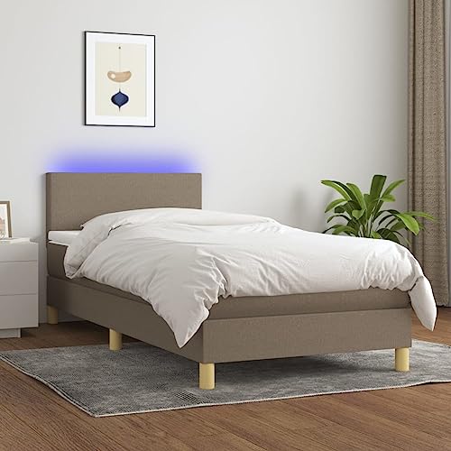 Qnhdfrt Boxspringbett mit Matratze LED Kopfteil Taupe 90x190 cm atmungsaktiv Taschenfederkern für Schlafzimmer Qnhdfrt Boxspringbett mit Matratze LED Kopfteil Taupe 90x190 cm atmungsaktiv Taschenfederkern für Schlafzimmer von Qnhdfrt
