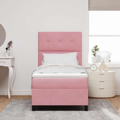 Qnhdfrt Boxspringbett mit Matratze Rosa 80 x 200 cm Samt Modernes Design & LED Beleuchtung Stabiler Holzrahmen für Schlafzimmer Gästezimmer und Jugendzimmer Qnhdfrt Boxspringbett mit Matratze Rosa 80 x 200 cm Samt Modernes Design & LED Beleuchtung Stabiler Holzrahmen für Schlafzimmer Gästezimmer und Jugendzimmer von Qnhdfrt