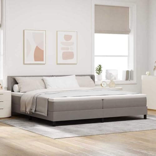 Qnhdfrt Boxspringbett mit Matratze Taupe 200x200 cm Modernes Polsterbett mit verstellbarem Kopfteil für Schlafzimmer Doppelbett von Qnhdfrt