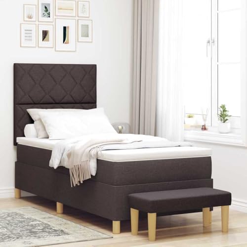 Qnhdfrt Boxspringbett mit Matratze und Bank Dunkelbraun 100x200 cm Modernes Design mit Diamantmuster Robuste Holzrahmen für Komfort und Langlebigkeit für Schlafzimmer Qnhdfrt Boxspringbett mit Matratze und Bank Dunkelbraun 100x200 cm Modernes Design mit Diamantmuster Robuste Holzrahmen für Komfort und Langlebigkeit für Schlafzimmer von Qnhdfrt