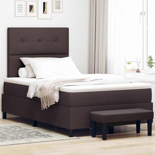 Qnhdfrt Boxspringbett mit Matratze und Bank Dunkelbraun 120x200 cm Modernes Design mit Hochwertigem Stoff und Praktischer Bank für Schlafzimmer und Wohnzimmer Qnhdfrt Boxspringbett mit Matratze und Bank Dunkelbraun 120x200 cm Modernes Design mit Hochwertigem Stoff und Praktischer Bank für Schlafzimmer und Wohnzimmer von Qnhdfrt