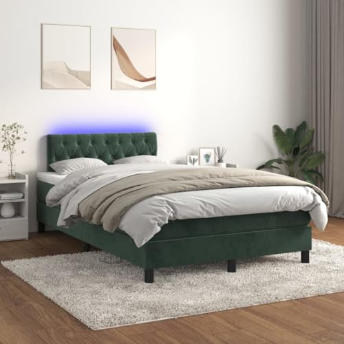 Qnhdfrt Boxspringbett mit Matratze und LED 120x200 cm Dunkelgrün Samt Kopfteil höhenverstellbar Taschenfederkernmatratze für erholsamen Schlaf Qnhdfrt Boxspringbett mit Matratze und LED 120x200 cm Dunkelgrün Samt Kopfteil höhenverstellbar Taschenfederkernmatratze für erholsamen Schlaf von Qnhdfrt