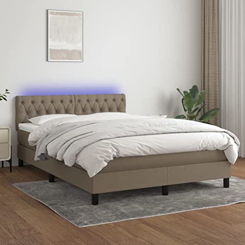 Qnhdfrt Boxspringbett mit Matratze und LED 140x190 cm Taupe Stoff Atmungsaktiv Höhenverstellbares Kopfteil Taschenfederkernmatratze für Schlafzimmer Gästebett und Jugendzimmer Qnhdfrt Boxspringbett mit Matratze und LED 140x190 cm Taupe Stoff Atmungsaktiv Höhenverstellbares Kopfteil Taschenfederkernmatratze für Schlafzimmer Gästebett und Jugendzimmer von Qnhdfrt