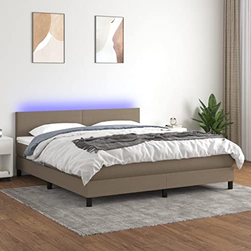 Qnhdfrt Boxspringbett mit Matratze und LED 160x200 cm Taupe Stoff Kopfteil höhenverstellbar Taschenfederkernmatratze für erholsamen Schlaf Qnhdfrt Boxspringbett mit Matratze und LED 160x200 cm Taupe Stoff Kopfteil höhenverstellbar Taschenfederkernmatratze für erholsamen Schlaf von Qnhdfrt