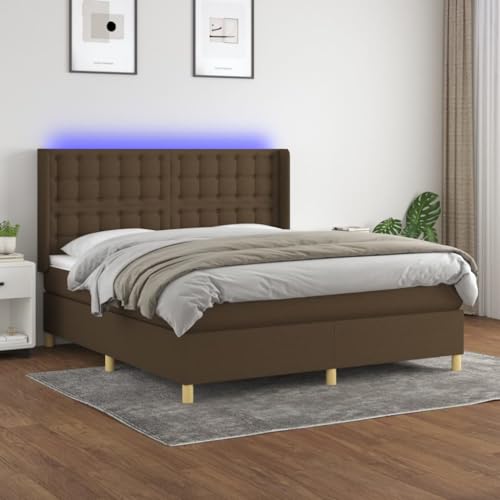 Qnhdfrt Boxspringbett mit Matratze und LED 180x200 cm Dunkelbraun Höhenverstellbares Kopfteil Taschenfederkernmatratze für erholsamen Schlaf Qnhdfrt Boxspringbett mit Matratze und LED 180x200 cm Dunkelbraun Höhenverstellbares Kopfteil Taschenfederkernmatratze für erholsamen Schlaf von Qnhdfrt