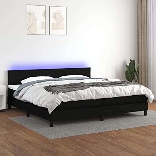 Qnhdfrt Boxspringbett mit Matratze und LED 200x200 cm Schwarz Stoff Modernes Design Höhenverstellbares Kopfteil Taschenfederkernmatratze für erholsamen Schlaf Qnhdfrt Boxspringbett mit Matratze und LED 200x200 cm Schwarz Stoff Modernes Design Höhenverstellbares Kopfteil Taschenfederkernmatratze für erholsamen Schlaf von Qnhdfrt