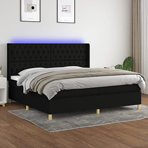 Qnhdfrt Boxspringbett mit Matratze und LED 200x200 cm Stoff Kopfteil höhenverstellbar Taschenfederkernmatratze für erholsamen Schlaf modernes Design Qnhdfrt Boxspringbett mit Matratze und LED 200x200 cm Stoff Kopfteil höhenverstellbar Taschenfederkernmatratze für erholsamen Schlaf modernes Design von Qnhdfrt