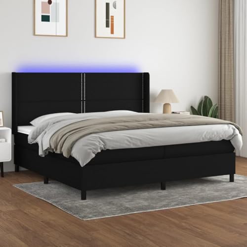 Qnhdfrt Boxspringbett mit Matratze und LED 200x200 cm Stoff Schwarz Höhenverstellbares Kopfteil Taschenfederkernmatratze für erholsamen Schlaf Qnhdfrt Boxspringbett mit Matratze und LED 200x200 cm Stoff Schwarz Höhenverstellbares Kopfteil Taschenfederkernmatratze für erholsamen Schlaf von Qnhdfrt