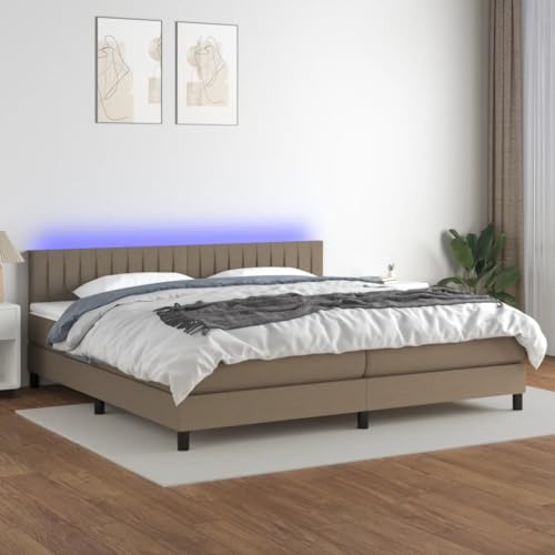 Qnhdfrt Boxspringbett mit Matratze und LED 200x200 cm Taupe Stoff Kopfteil höhenverstellbar Taschenfederkernmatratze für erholsamen Schlaf im Schlafzimmer Qnhdfrt Boxspringbett mit Matratze und LED 200x200 cm Taupe Stoff Kopfteil höhenverstellbar Taschenfederkernmatratze für erholsamen Schlaf im Schlafzimmer von Qnhdfrt