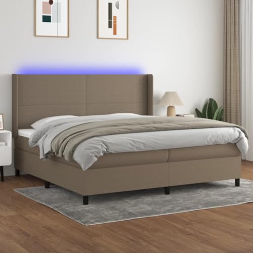 Qnhdfrt Boxspringbett mit Matratze und LED 200x200 cm Taupe Stoff Kopfteil höhenverstellbar Taschenfederkernmatratze für erholsamen Schlaf Qnhdfrt Boxspringbett mit Matratze und LED 200x200 cm Taupe Stoff Kopfteil höhenverstellbar Taschenfederkernmatratze für erholsamen Schlaf von Qnhdfrt