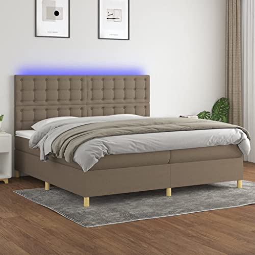 Qnhdfrt Boxspringbett mit Matratze und LED 200x200 cm Taupe Stoff Kopfteil höhenverstellbar Taschenfederkernmatratze für erholsamen Schlaf Qnhdfrt Boxspringbett mit Matratze und LED 200x200 cm Taupe Stoff Kopfteil höhenverstellbar Taschenfederkernmatratze für erholsamen Schlaf von Qnhdfrt