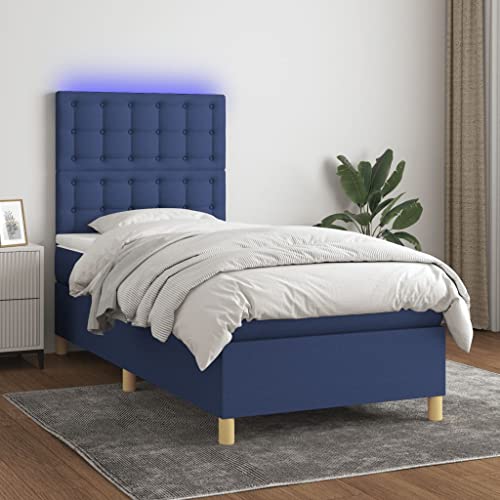 Qnhdfrt Boxspringbett mit Matratze und LED Blau 80x200 cm Stoff Kopfteil höhenverstellbar Taschenfederkernmatratze für erholsamen Schlaf Modernes Design Qnhdfrt Boxspringbett mit Matratze und LED Blau 80x200 cm Stoff Kopfteil höhenverstellbar Taschenfederkernmatratze für erholsamen Schlaf Modernes Design von Qnhdfrt