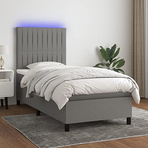 Qnhdfrt Boxspringbett mit Matratze und LED Dunkelgrau 80x200 cm Stoff Kopfteil höhenverstellbar Taschenfederkernmatratze hautfreundliche Auflage für Schlafzimmer Gästebett und Jugendzimmer Qnhdfrt Boxspringbett mit Matratze und LED Dunkelgrau 80x200 cm Stoff Kopfteil höhenverstellbar Taschenfederkernmatratze hautfreundliche Auflage für Schlafzimmer Gästebett und Jugendzimmer von Qnhdfrt