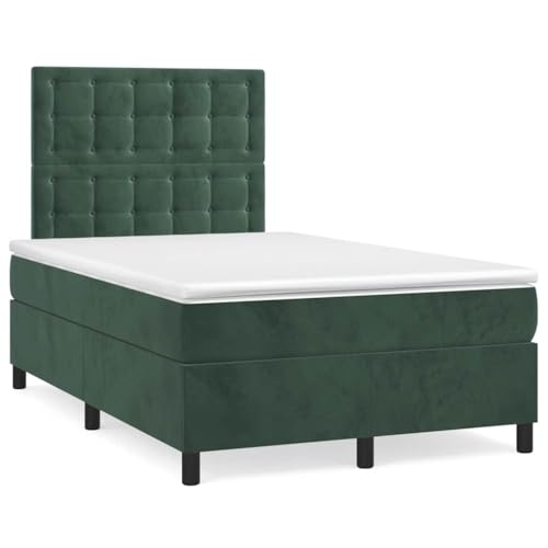 Qnhdfrt Boxspringbett mit Matratze und LED Dunkelgrün 120x190 cm Samt Höhenverstellbares Kopfteil Taschenfederkernmatratze und atmungsaktive Auflage für erholsamen Schlaf Qnhdfrt Boxspringbett mit Matratze und LED Dunkelgrün 120x190 cm Samt Höhenverstellbares Kopfteil Taschenfederkernmatratze und atmungsaktive Auflage für erholsamen Schlaf von Qnhdfrt