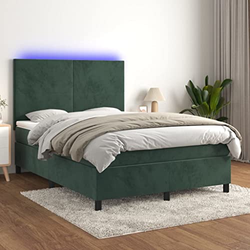 Qnhdfrt Boxspringbett mit Matratze und LED Dunkelgrün 140x200 cm Samt Höhenverstellbares Kopfteil Taschenfederkernmatratze für Erholsamen Schlaf Modernes Design Qnhdfrt Boxspringbett mit Matratze und LED Dunkelgrün 140x200 cm Samt Höhenverstellbares Kopfteil Taschenfederkernmatratze für Erholsamen Schlaf Modernes Design von Qnhdfrt