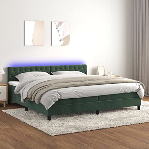 Qnhdfrt Boxspringbett mit Matratze und LED Dunkelgrün 200x200 cm Samt Höhenverstellbares Kopfteil Taschenfederkernmatratze für Schlafzimmer Qnhdfrt Boxspringbett mit Matratze und LED Dunkelgrün 200x200 cm Samt Höhenverstellbares Kopfteil Taschenfederkernmatratze für Schlafzimmer von Qnhdfrt