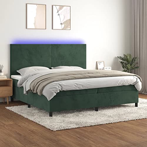 Qnhdfrt Boxspringbett mit Matratze und LED Dunkelgrün 200x200 cm Samt Kopfteil höhenverstellbar Taschenfederkernmatratze für erholsamen Schlaf Qnhdfrt Boxspringbett mit Matratze und LED Dunkelgrün 200x200 cm Samt Kopfteil höhenverstellbar Taschenfederkernmatratze für erholsamen Schlaf von Qnhdfrt