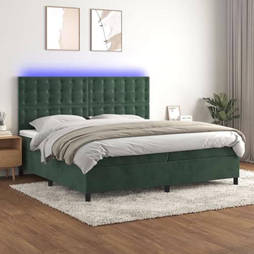Qnhdfrt Boxspringbett mit Matratze und LED Dunkelgrün 200x200 cm Samt Kopfteil höhenverstellbar Taschenfederkernmatratze für erholsamen Schlaf Qnhdfrt Boxspringbett mit Matratze und LED Dunkelgrün 200x200 cm Samt Kopfteil höhenverstellbar Taschenfederkernmatratze für erholsamen Schlaf von Qnhdfrt