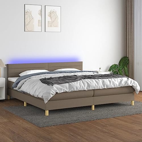 Qnhdfrt Boxspringbett mit Matratze und LED Taupe 200x200 cm Stoff Kopfteil höhenverstellbar Taschenfederkernmatratze für erholsamen Schlaf Familienbett und Gästebett Qnhdfrt Boxspringbett mit Matratze und LED Taupe 200x200 cm Stoff Kopfteil höhenverstellbar Taschenfederkernmatratze für erholsamen Schlaf Familienbett und Gästebett von Qnhdfrt