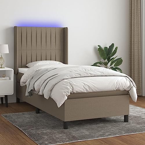 Qnhdfrt Boxspringbett mit Matratze und LED Taupe 80x200 cm Stoff Kopfteil höhenverstellbar Taschenfederkernmatratze für erholsamen Schlaf Qnhdfrt Boxspringbett mit Matratze und LED Taupe 80x200 cm Stoff Kopfteil höhenverstellbar Taschenfederkernmatratze für erholsamen Schlaf von Qnhdfrt