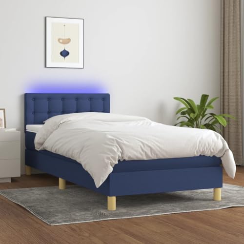 Qnhdfrt Boxspringbett mit Matratze und LED in Blau 80x200 cm Stoff Bezug Höhenverstellbares Kopfteil Taschenfederkernmatratze für erholsamen Schlaf Qnhdfrt Boxspringbett mit Matratze und LED in Blau 80x200 cm Stoff Bezug Höhenverstellbares Kopfteil Taschenfederkernmatratze für erholsamen Schlaf von Qnhdfrt