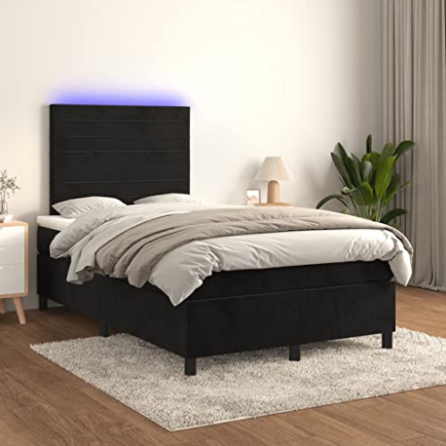 Qnhdfrt Boxspringbett mit Matratze und LED in Schwarz Samt 120x200 cm Höhenverstellbares Kopfteil Taschenfederkernmatratze und atmosphärische Beleuchtung für erholsamen Schlaf Qnhdfrt Boxspringbett mit Matratze und LED in Schwarz Samt 120x200 cm Höhenverstellbares Kopfteil Taschenfederkernmatratze und atmosphärische Beleuchtung für erholsamen Schlaf von Qnhdfrt
