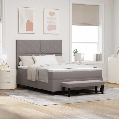 Qnhdfrt Boxspringbett mit Matratze und Topper 140x200 cm Graues Stoff Boxspringbett Modernes Design mit Stabilen Kunststofffüßen für Schlafzimmer Erwachsene Qnhdfrt Boxspringbett mit Matratze und Topper 140x200 cm Graues Stoff Boxspringbett Modernes Design mit Stabilen Kunststofffüßen für Schlafzimmer Erwachsene von Qnhdfrt