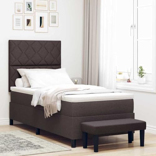 Qnhdfrt Boxspringbett mit Matratze und Topper Dunkelbraun 100x200 cm Modernes Design für erholsamen Schlaf Stabiles Bettgestell aus Holz mit Bank für Erwachsene Qnhdfrt Boxspringbett mit Matratze und Topper Dunkelbraun 100x200 cm Modernes Design für erholsamen Schlaf Stabiles Bettgestell aus Holz mit Bank für Erwachsene von Qnhdfrt