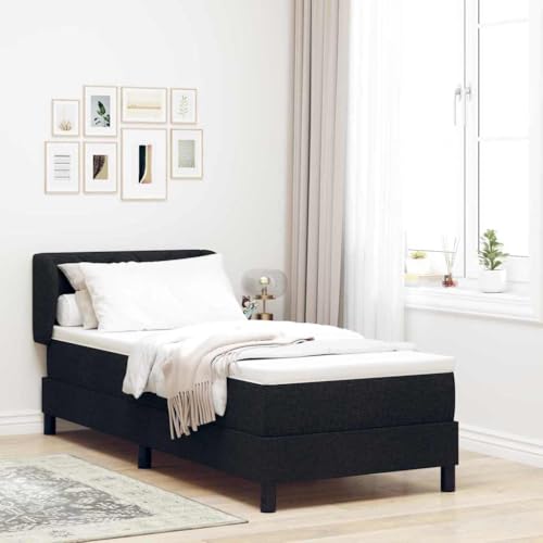 Qnhdfrt Boxspringbett mit Matratze & Topper Schwarz 80x200 cm Stoff verstellbares Kopfteil 203x83x88 cm Robustes Gästebett Jugendbett für Schlafzimmer Gästezimmer Qnhdfrt Boxspringbett mit Matratze & Topper Schwarz 80x200 cm Stoff verstellbares Kopfteil 203x83x88 cm Robustes Gästebett Jugendbett für Schlafzimmer Gästezimmer von Qnhdfrt