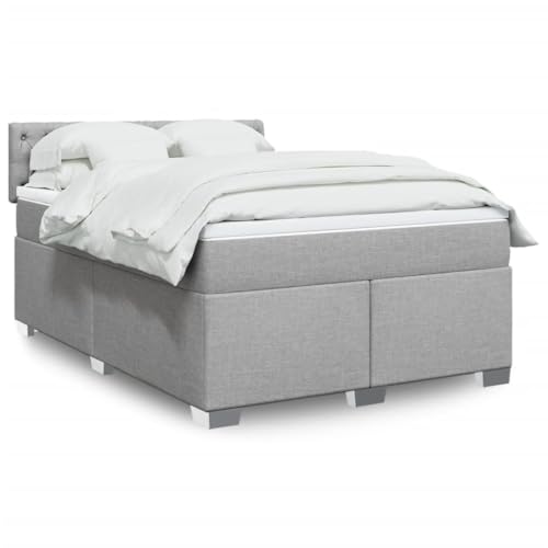 Qnhdfrt Boxspringbett mit Taschenfederkern Matratze 140x200 cm Hellgrau Stoff LED Beleuchtung und waschbarer Auflage für Schlafzimmer und Gästezimmer Qnhdfrt Boxspringbett mit Taschenfederkern Matratze 140x200 cm Hellgrau Stoff LED Beleuchtung und waschbarer Auflage für Schlafzimmer und Gästezimmer von Qnhdfrt