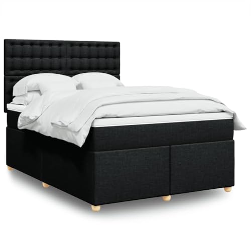 Qnhdfrt Boxspringbett mit Taschenfederkern Matratze 140x200 cm Höhenverstellbares Kopfteil Atmungsaktives Polyester Stoff Schwarz, für Schlafzimmer Gästebett und Doppelbett Qnhdfrt Boxspringbett mit Taschenfederkern Matratze 140x200 cm Höhenverstellbares Kopfteil Atmungsaktives Polyester Stoff Schwarz, für Schlafzimmer Gästebett und Doppelbett von Qnhdfrt