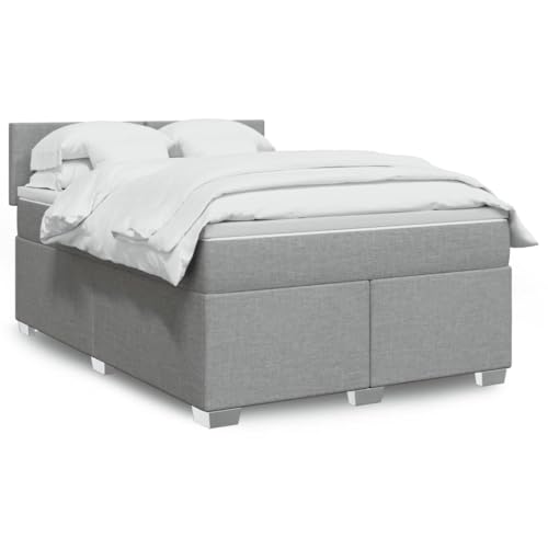 Qnhdfrt Boxspringbett mit Taschenfederkern Matratze 160x200 cm Hellgrau Stoff Bezug für Schlafzimmer Gästezimmer Qnhdfrt Boxspringbett mit Taschenfederkern Matratze 160x200 cm Hellgrau Stoff Bezug für Schlafzimmer Gästezimmer von Qnhdfrt