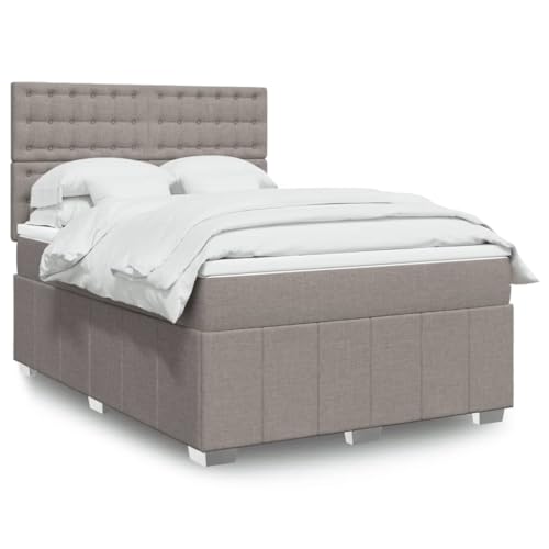 Qnhdfrt Boxspringbett mit Taschenfederkern Matratze 160x200 cm Höhenverstellbares Kopfteil Atmungsaktives Polyester Stoff Taupe für Schlafzimmer Gästebett Doppelbett Qnhdfrt Boxspringbett mit Taschenfederkern Matratze 160x200 cm Höhenverstellbares Kopfteil Atmungsaktives Polyester Stoff Taupe für Schlafzimmer Gästebett Doppelbett von Qnhdfrt