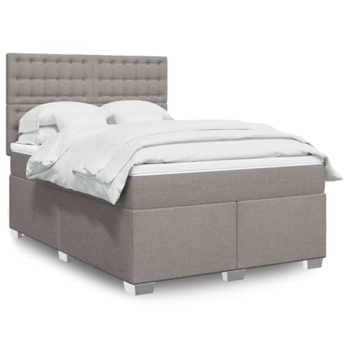 Qnhdfrt Boxspringbett mit Taschenfederkern Matratze 160x200 cm Höhenverstellbares Kopfteil Atmungsaktives Polyester Stoff Taupe für Schlafzimmer Gästebett Doppelbett Qnhdfrt Boxspringbett mit Taschenfederkern Matratze 160x200 cm Höhenverstellbares Kopfteil Atmungsaktives Polyester Stoff Taupe für Schlafzimmer Gästebett Doppelbett von Qnhdfrt