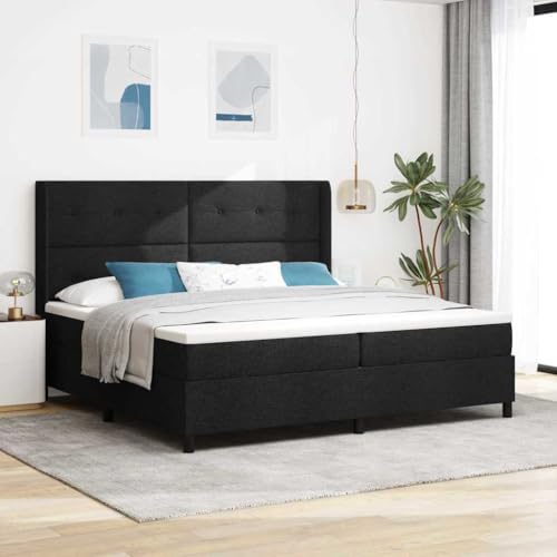 Qnhdfrt Boxspringbett mit Taschenfederkern Matratze 200 x 200 cm Schwarz Modernes Design für erholsamen Schlaf mit LED Beleuchtung von Qnhdfrt
