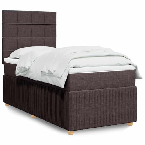 Qnhdfrt Boxspringbett mit Taschenfederkern Matratze Dunkelbraun 100x200 cm Höhenverstellbares Kopfteil LED Beleuchtung für Schlafzimmer Qnhdfrt Boxspringbett mit Taschenfederkern Matratze Dunkelbraun 100x200 cm Höhenverstellbares Kopfteil LED Beleuchtung für Schlafzimmer von Qnhdfrt